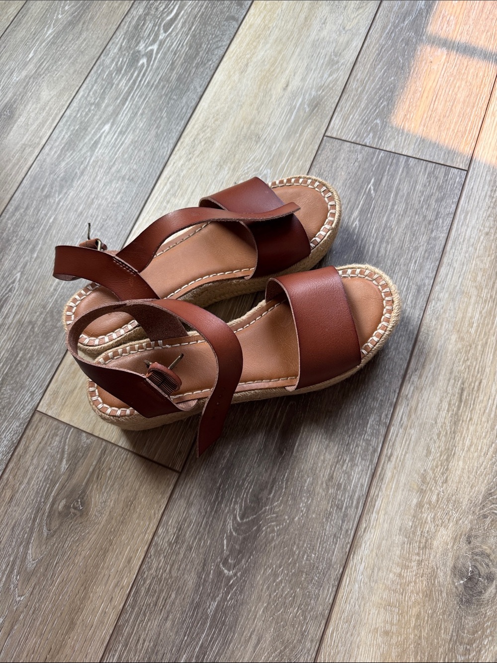Universal Thread Brown Espadrille Wedge Sandals